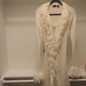 Chesley Cream Women's Sweater with Fringe